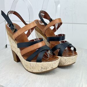 Holding Horses Anthropologie Wedge Platform Sandals Parley Heels Women's 6.5 B